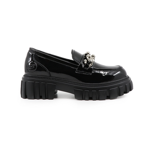 Pantofi loafer femei Benvenuti negri din piele lacuită 3745dp501ln
