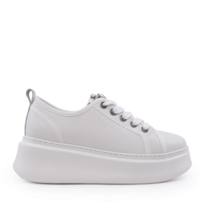 Benvenuti women's light white leather sneakers with decorative elements 3749DP060A