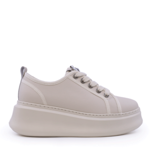 Benvenuti beige women's lightweight sneakers made of leather with decorative elements 3749DP060BE