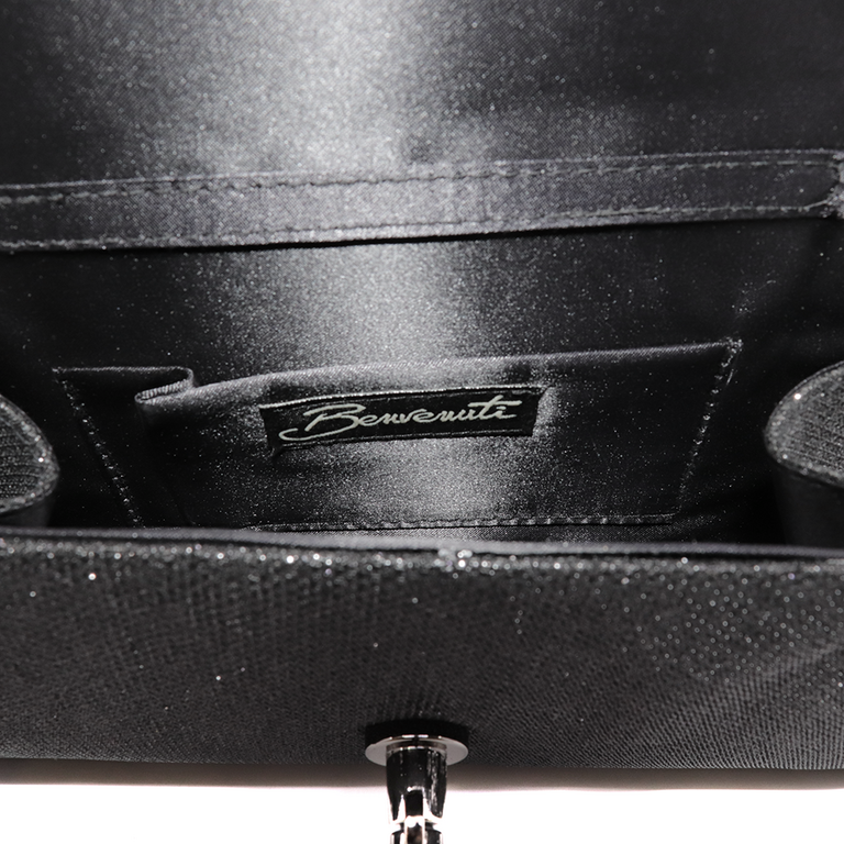 Benvenuti clutch bag in black faux leather 2905PLS75910N