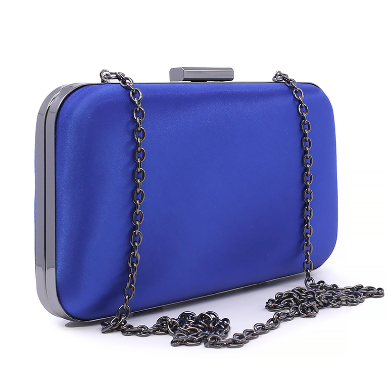Benvenuti women's clutch purse royal blue with nickel details 290PLS11163BL