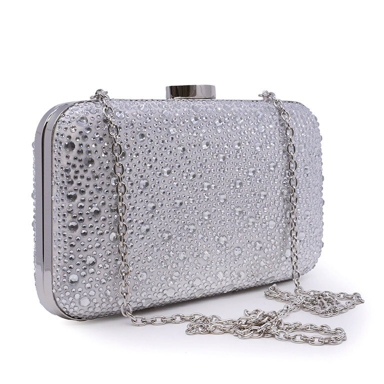 Benvenuti women's silver clutch purse with rhinestones 290PLS11178AG
