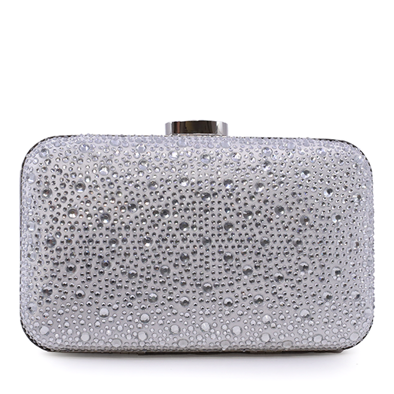 Benvenuti women's silver clutch purse with rhinestones 290PLS11178AG