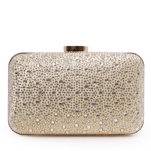 Benvenuti women's clutch purse gold with rhinestones 290PLS11178AU