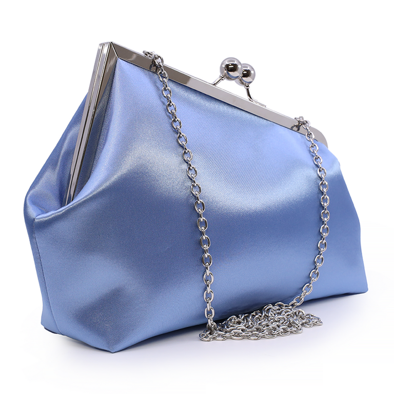 Benvenuti azure satin women's clutch purse 290PLS19509AZ