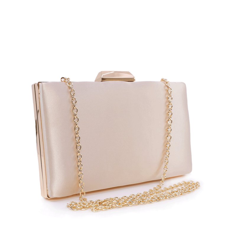 Women's Benvenuti champagne clutch purse with gold details 290PLS21871CH