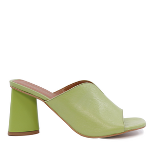 Benvenuti women mid heel mules in green genuine leather 905DST1430V