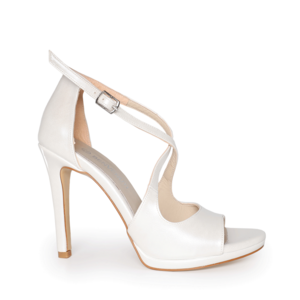 Benvenuti women high heel sandals in ivory faux leather 3535DS38300IV