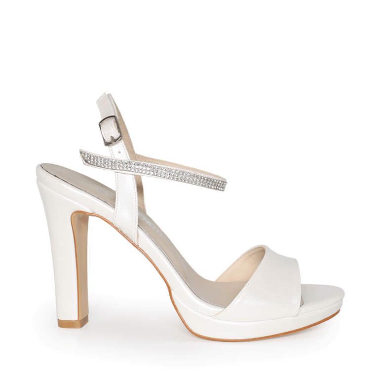 Benvenuti women high heel sandals in ivory faux leather 3535DS60200IV