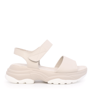 Women's Benvenuti beige leather sandals with sporty lines 1279DS6212BE
