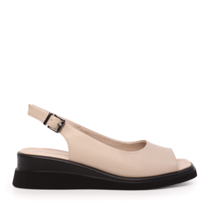 Benvenuti beige leather women's high-heeled sandals 1279DS4522BE