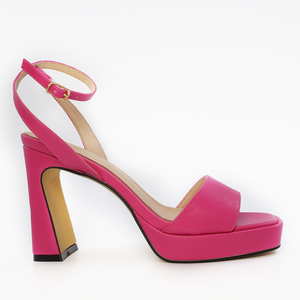 Benvenuti women high heel sandals in fuchsia faux leather  1205DS2668FU