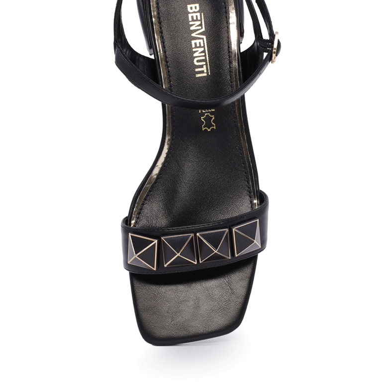 Black Benvenuti women's sandals with decorative accessories 1207DS2457N