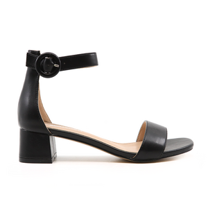 Benvenuti women mini heel sandals in black faux leather1203DS2140N