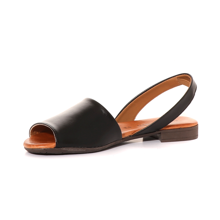 Benvenuti women's sandals in black leather 1941DS225165N