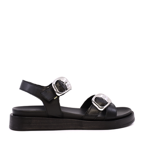 Sandale femei Benvenuti negre din piele 689ds28059n