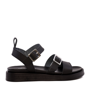 Sandale femei Benvenuti negre din piele 689ds28064n