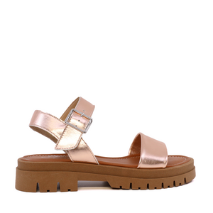 Sandale femei Benvenuti rose gold din piele 689ds27466ra