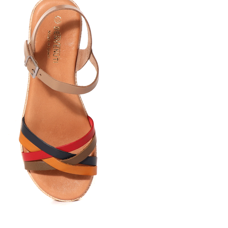 Benvenuti Women's multicolour leather platform sandals 1041DS4842MU