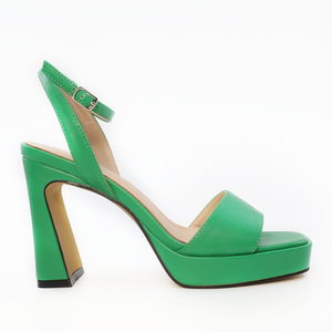 Benvenuti women high heel sandals in green faux leather  1205DS2668V