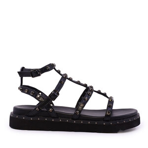 Benvenuti black women's Roman sandals with accessories 3939DS9313N