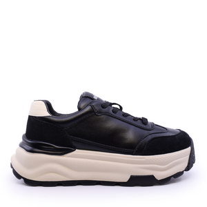 Sneakers femei Benvenuti negri din piele 3742dp036n