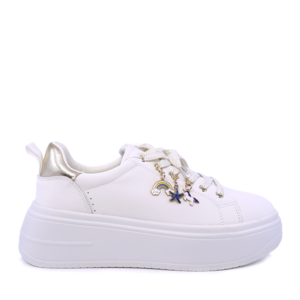 Sneakers femei Benvenuti albi din piele cu accesorii detașabile  2041DP2463A