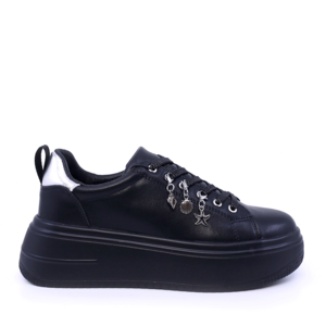 Sneakers femei Benvenuti negri din piele cu accesorii detașabile  2041DP2463N