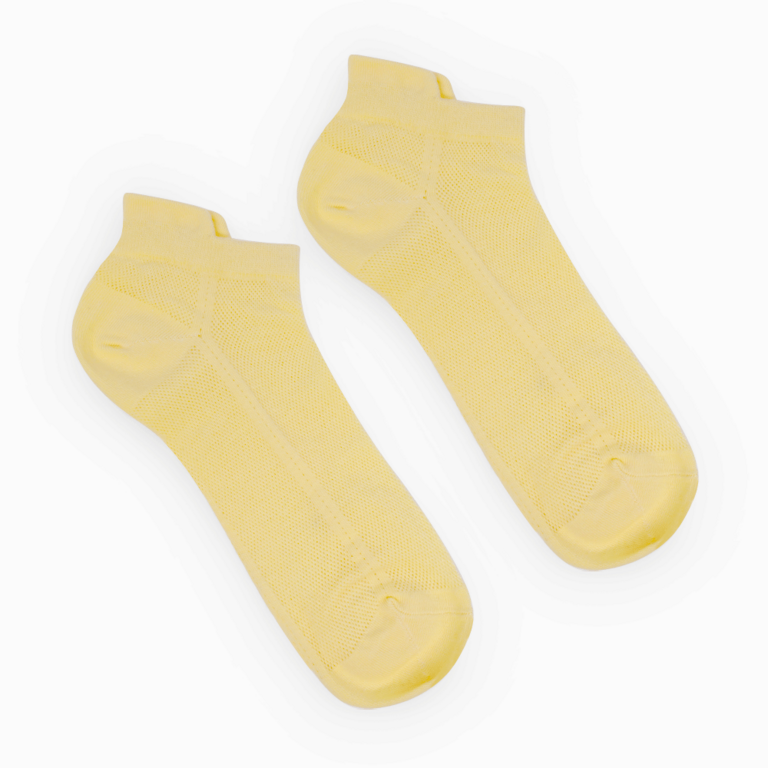 Women's sport socks in yellow cotton 323dsosulx11g