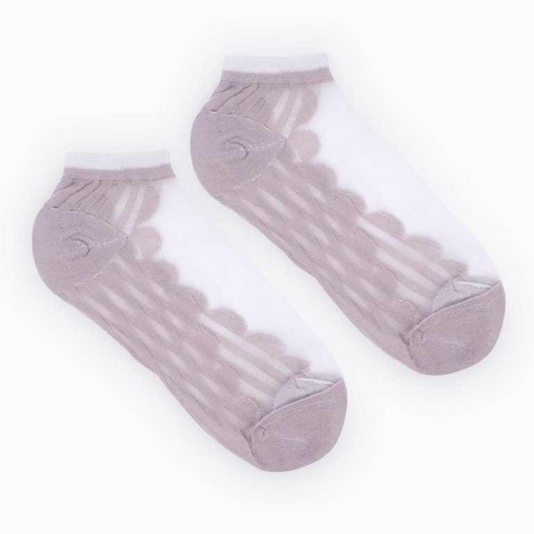 Women's semi-transparent socks in pink cotton 323dsosulx18ro