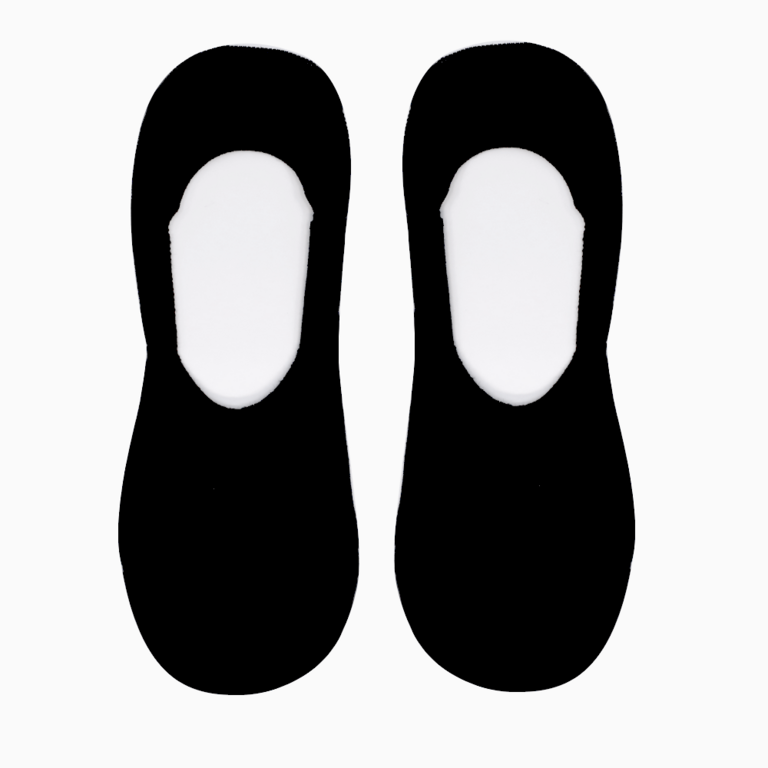 Women's mocasin socks in black cotton 323dsosulx20n