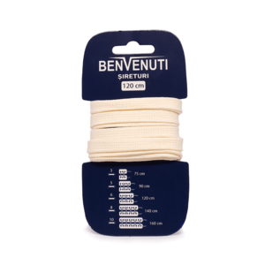 Șiret plat necerat Benvenuti bej sintetic 97si120pnsbe