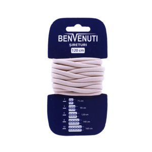 Șiret rotund necerat Benvenuti bej din poliester texturat 97si120rnpbe