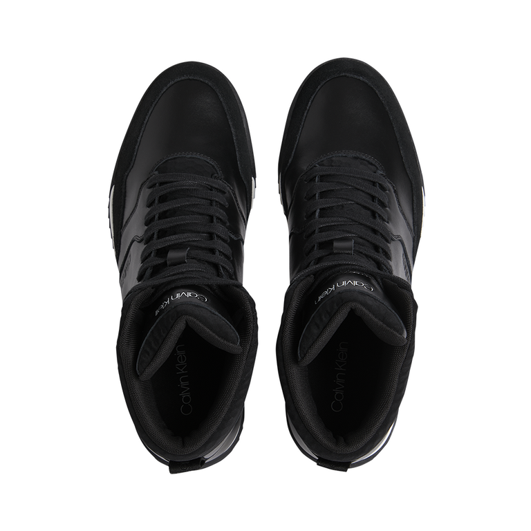 Calvin Klein men high top sneakers in black leather 2372BG0290N