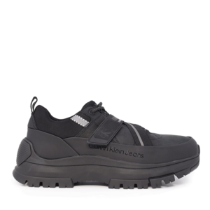 Men's CK Calvin Klein black sports shoes made of leather and synthetic materials 2376BP0728N