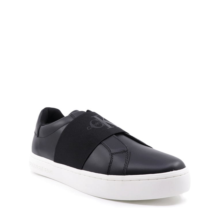 Calvin Klein men slip on sneakers in black leather 2375BP0571N