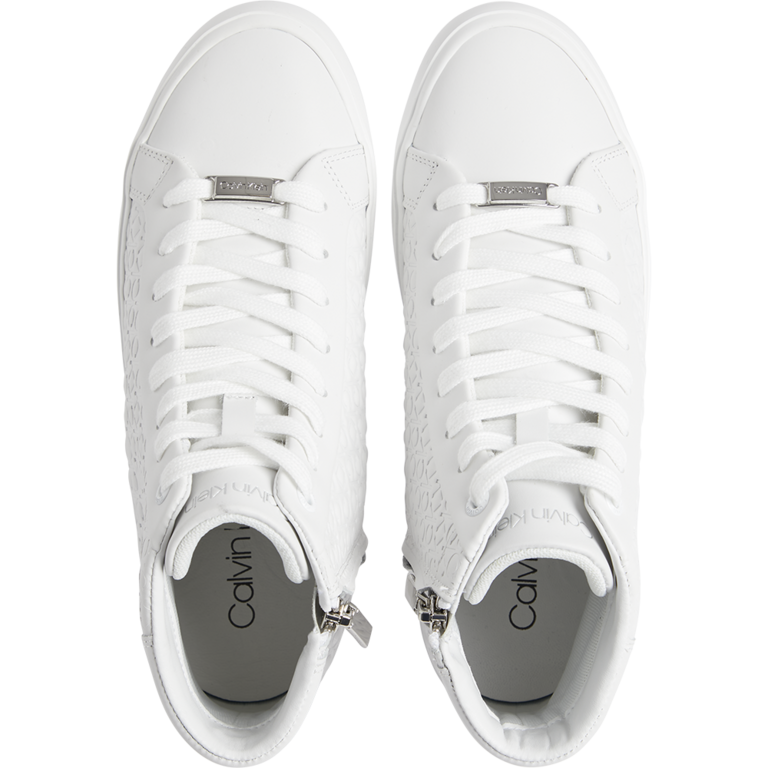 Calvin Klein women high top sneakers in white leather 2372DG0542A