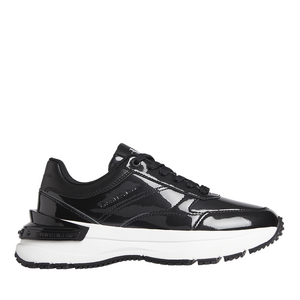 Calvin Klein women sneakers in black patent leather with logo 2375DP0889LN