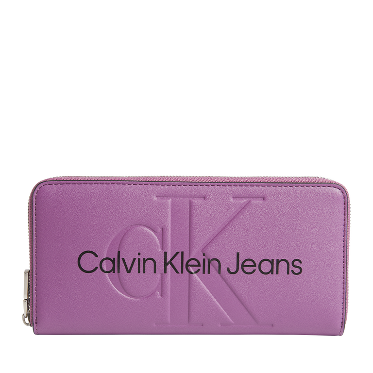 Calvin Klein women wallet in purple fabric with 3D logo 3105DPU0358MO