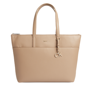 Calvin Klein maxi shopper bag in beige faux leather 3105POSS9860BE