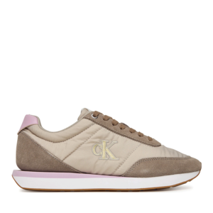 Sneakers Ck Calvin Klein taupe din piele și textil 2370DP01990VTA