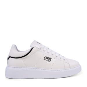 Cavalli Class men's white leather sneakers 3497BP24110A