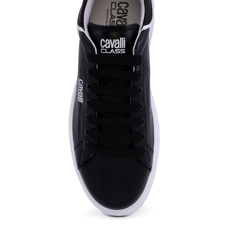 Men's Cavalli Class black leather sneakers 3497BP24110N