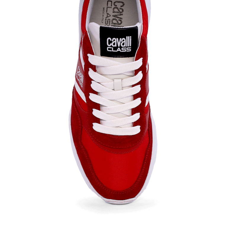Cavalli Class red leather men's sneakers 3497BP24123R
