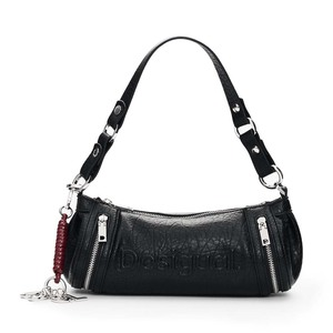 Poșetă baguette femei DESIGUAL neagra cu logo frontal 2182POSSSAXP99N