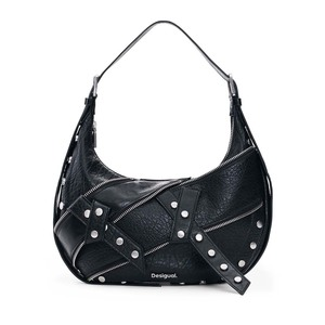 Poșetă hobo femei DESIGUAL neagră cu accesorii deco 2182POSSSAXP28N