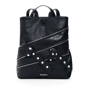 Rucsac femei DESIGUAL negru cu accesorii metalice 2182RUCSSAKP30N