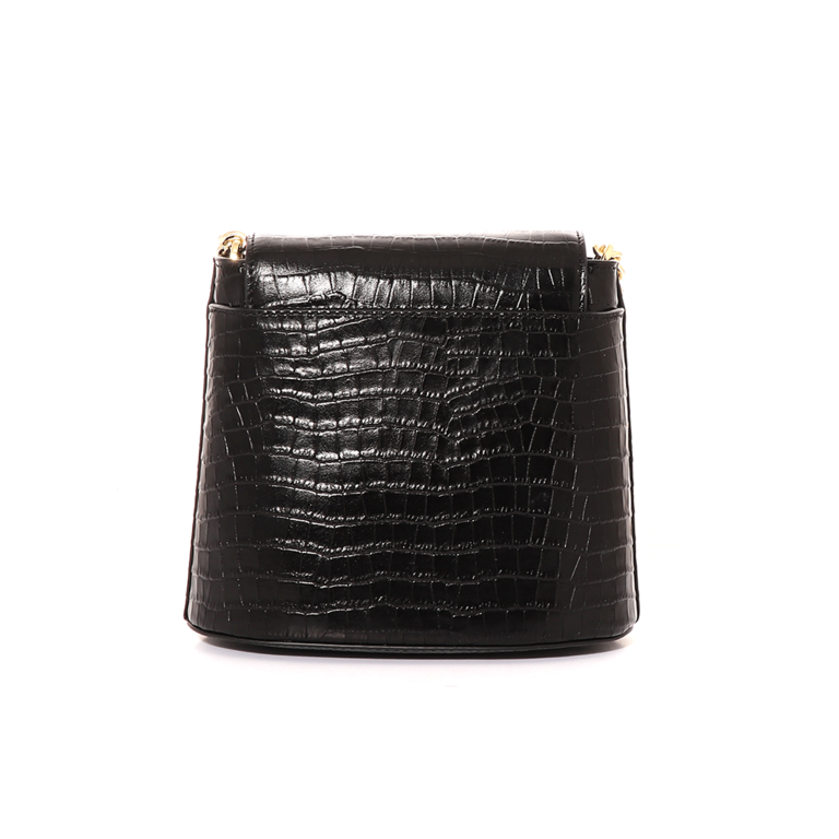 DKNY bucket bag in black croco print leather 2551POSP0415CN