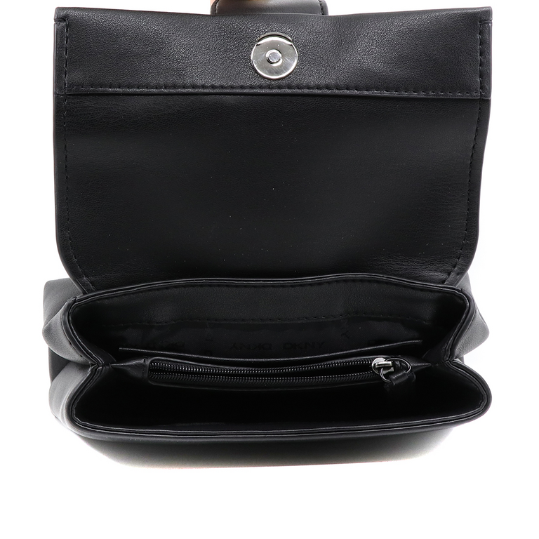 DKNY women mini satchel bag in black leather 2552POSP1309N