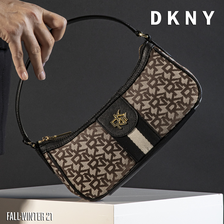DKNY women bag in brown jaquard fabric 2552POSS1263M